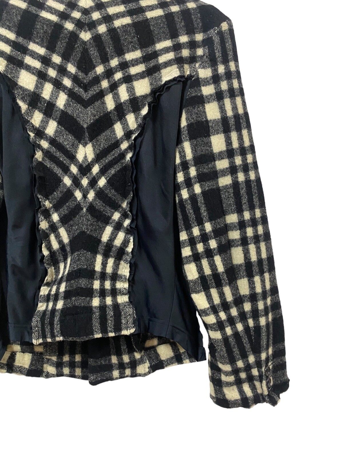 AD2007🔥Comme Des Garçons Plaid Wool Hybrid Jacket - 14