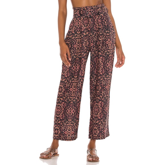 Solid & Striped The Talia Pant in Brown Leopard Print - 2