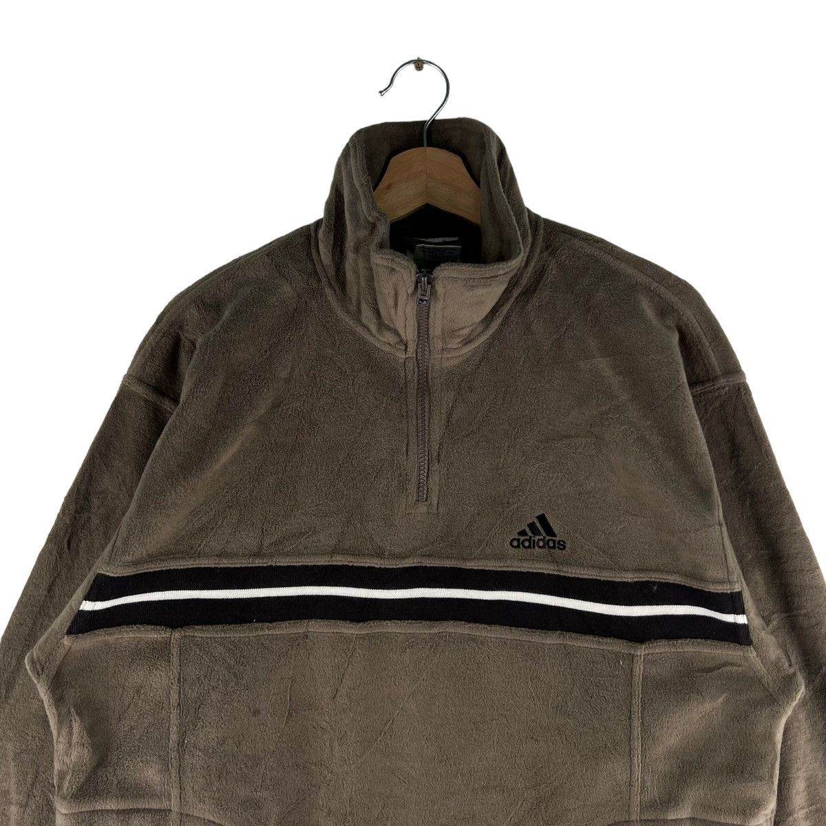 VINTAGE ADIDAS FLEECE JACKET RARE DESIGN - 2