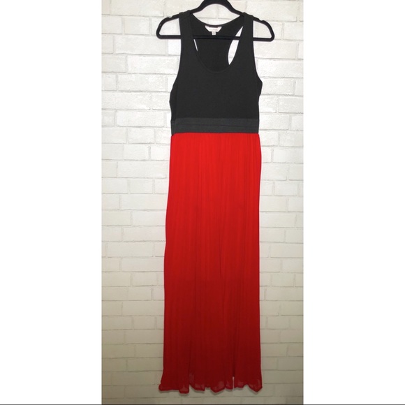 Charming Charlie - Red Pleated Racerback Maxi Dress - 5