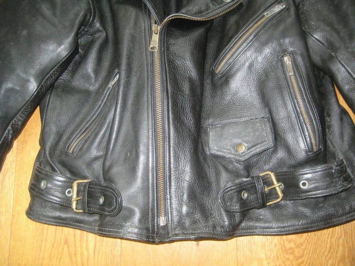 Vintage - Hand Painted Motorcycle Perfecto Biker - 7