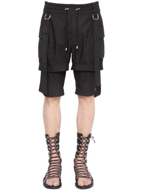 Balmain Double Layer Suspender Strap Shorts