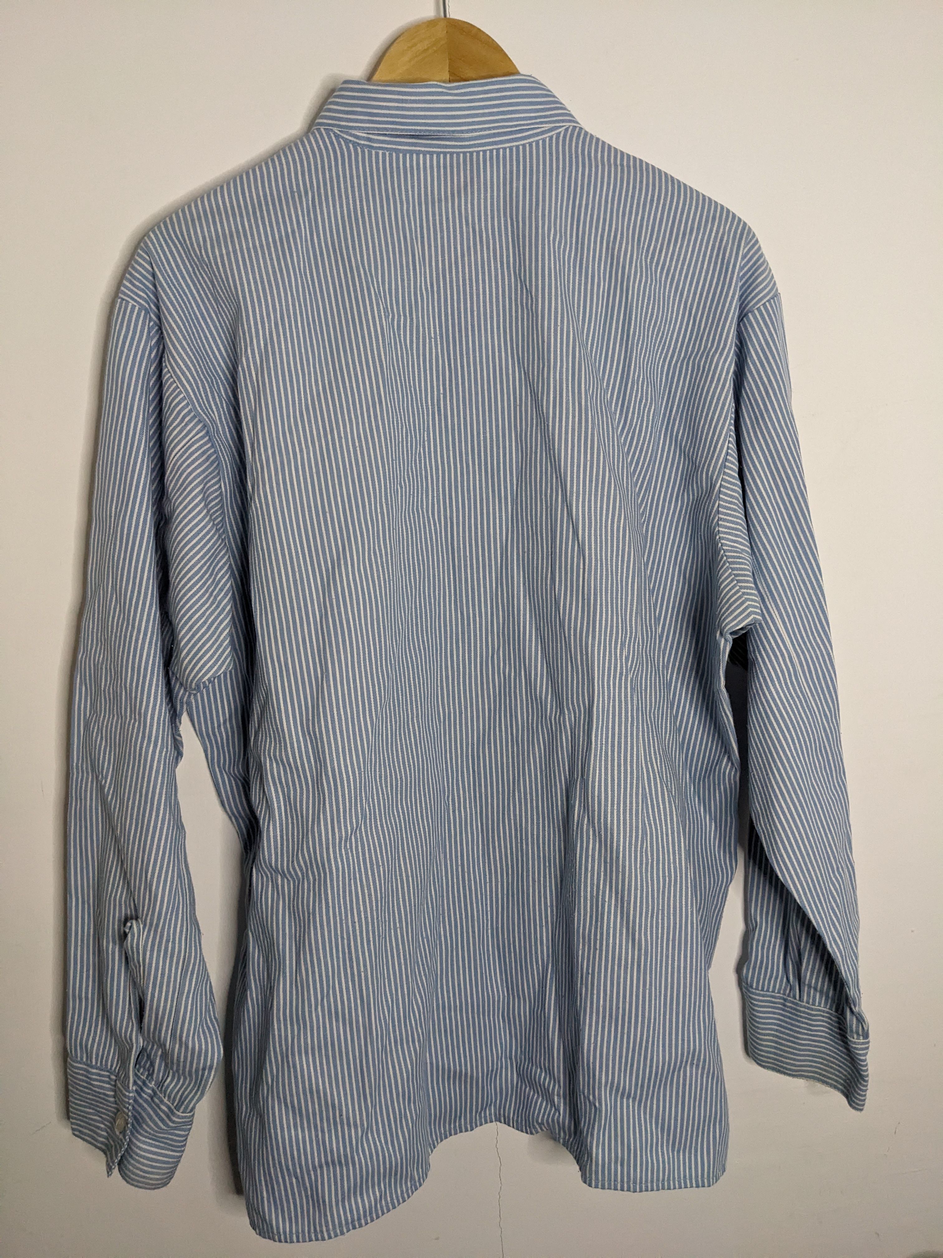 Vintage Ben Davis 1/4 Zipper Hickory Striped Pullover Shirt - 2