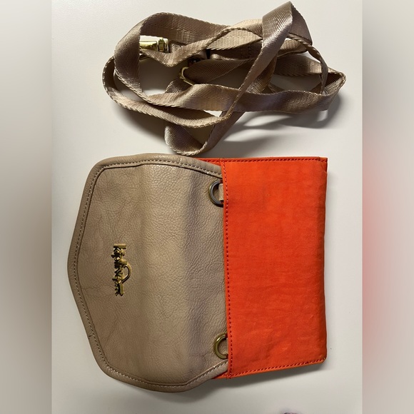 Kipling Orange / Tan Nylon Small Crossbody Wallet and Clutch - 3