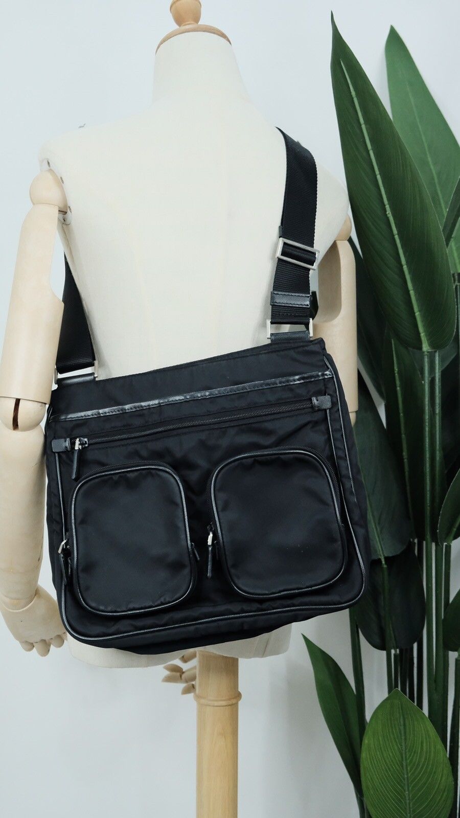 Authentic prada sling bag black nylon - 1
