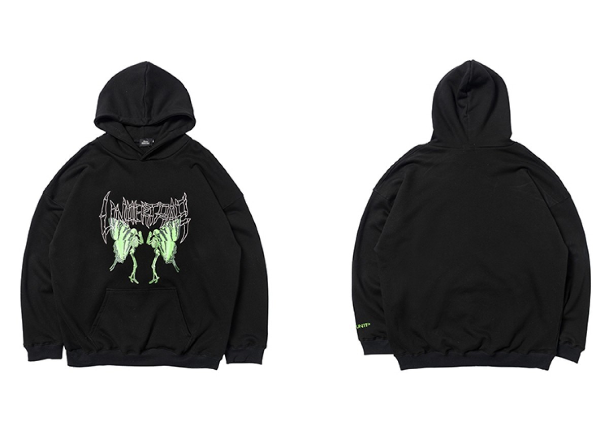 Japanese Brand - Carti style goth butterfly skeleton hoodie - 3