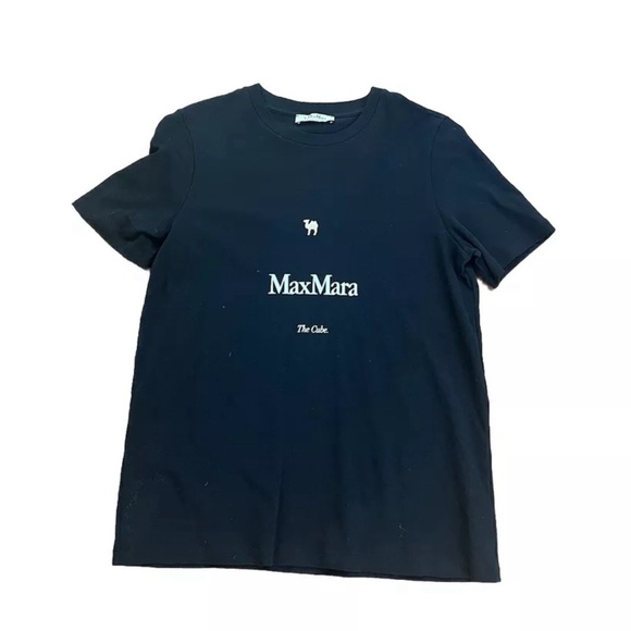 MaxMara - womens s max mara the cube logo tshirt Tee black - 1