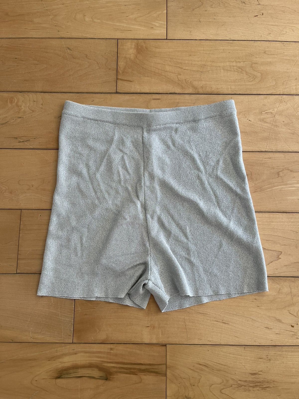NWT - Valentino Silver Knit Metallic Shorts - 1