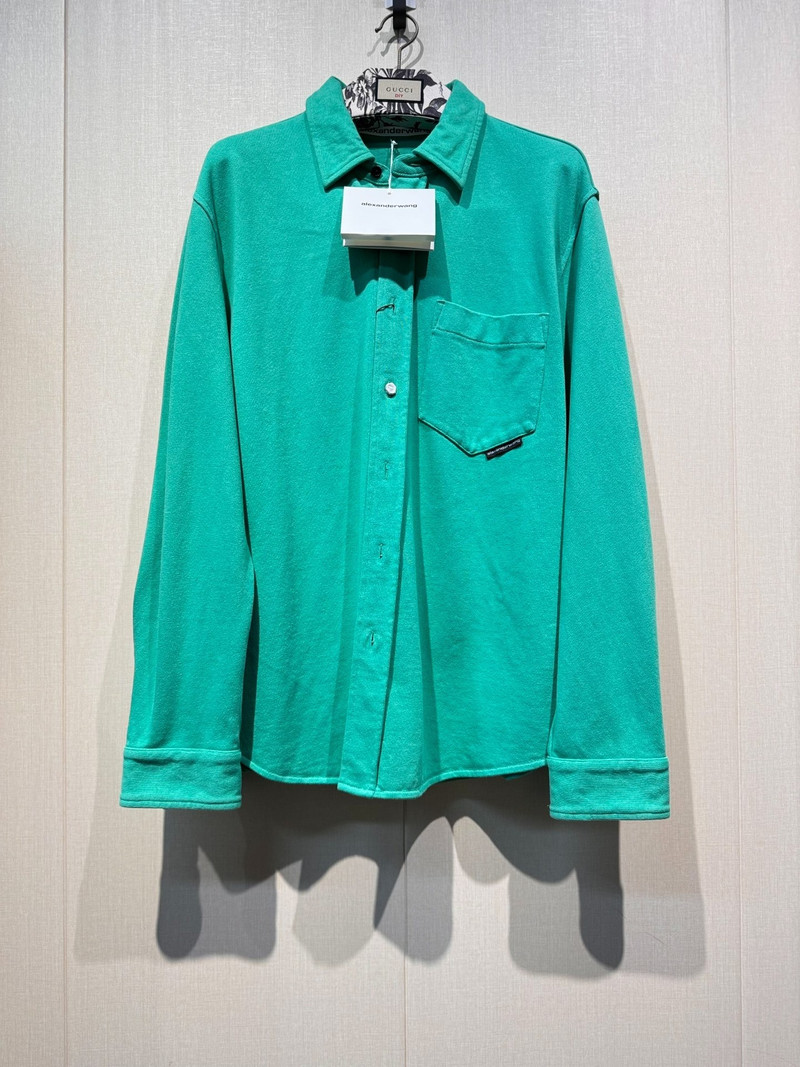 Alexander Wang Solid Color Patch Pocket Collar Single-Breasted Shirt Jacket - 1