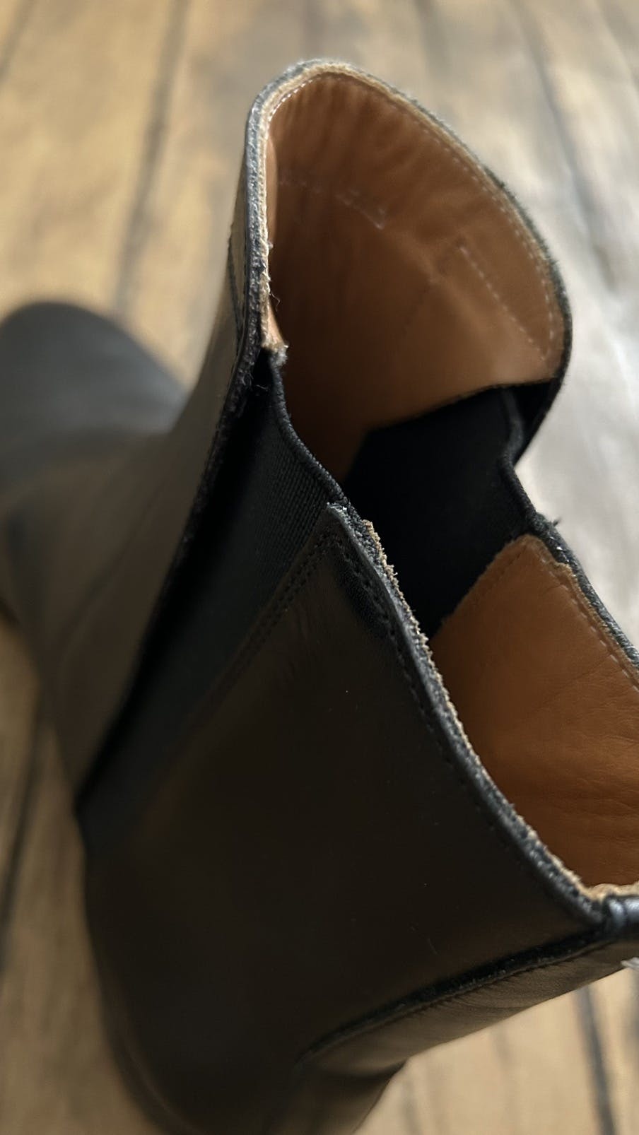matte black leather chelsea boots . maison margiela . - 8