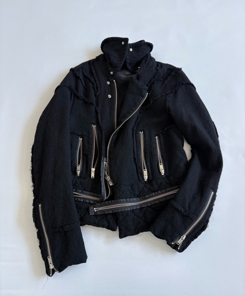 Undercover deconstructed irregular‑shaped zipper brushed‑fleece jacket - 1
