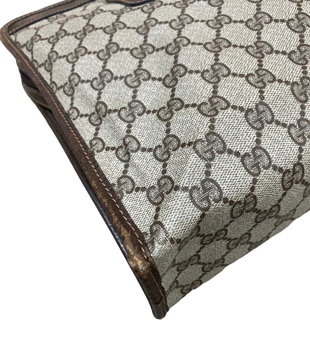 Vtg🔥Authentic Gucci GG Canvas Web Sherry Line Handbag - 17
