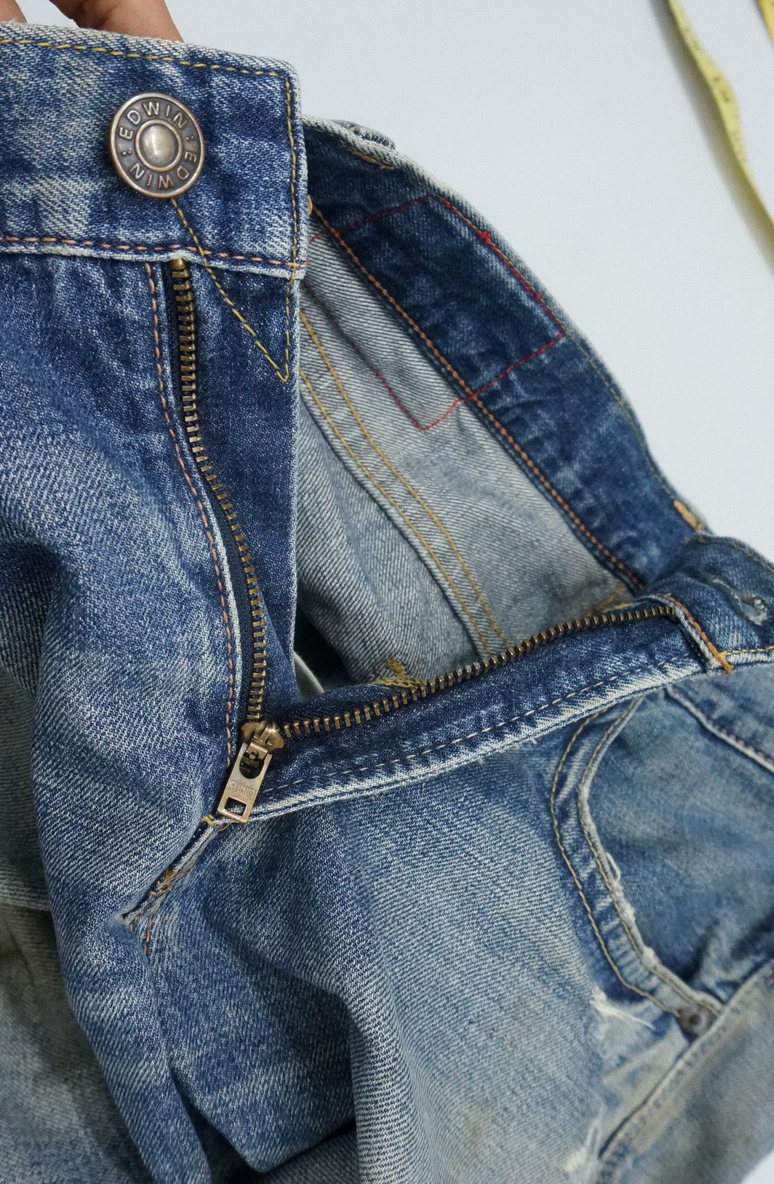 🔥 Vtg EDWIN 13oz Grand Blue Selvedge Worn Out Aging Denim - 22