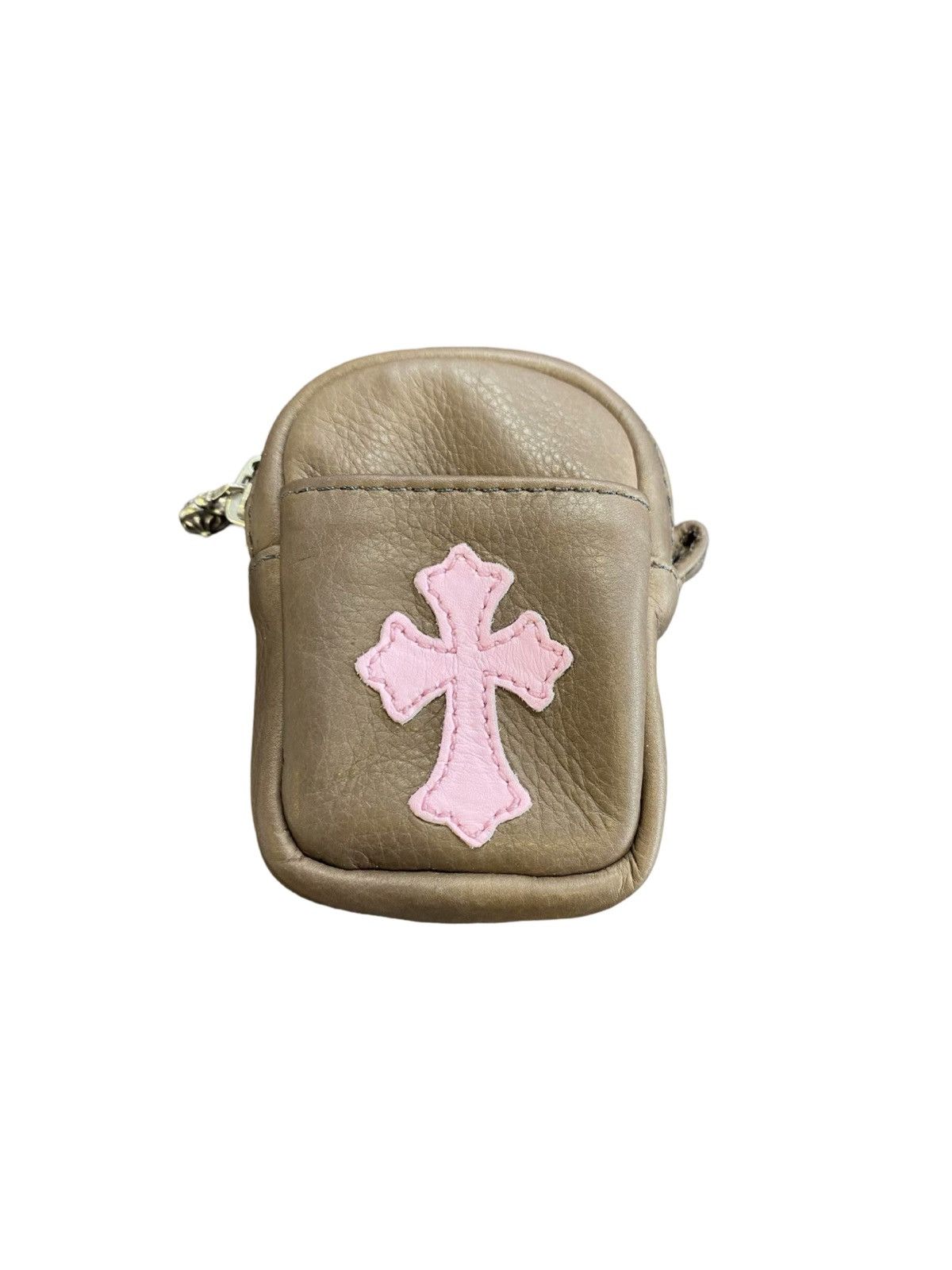 Leather cross patch AirPod case bag - 1