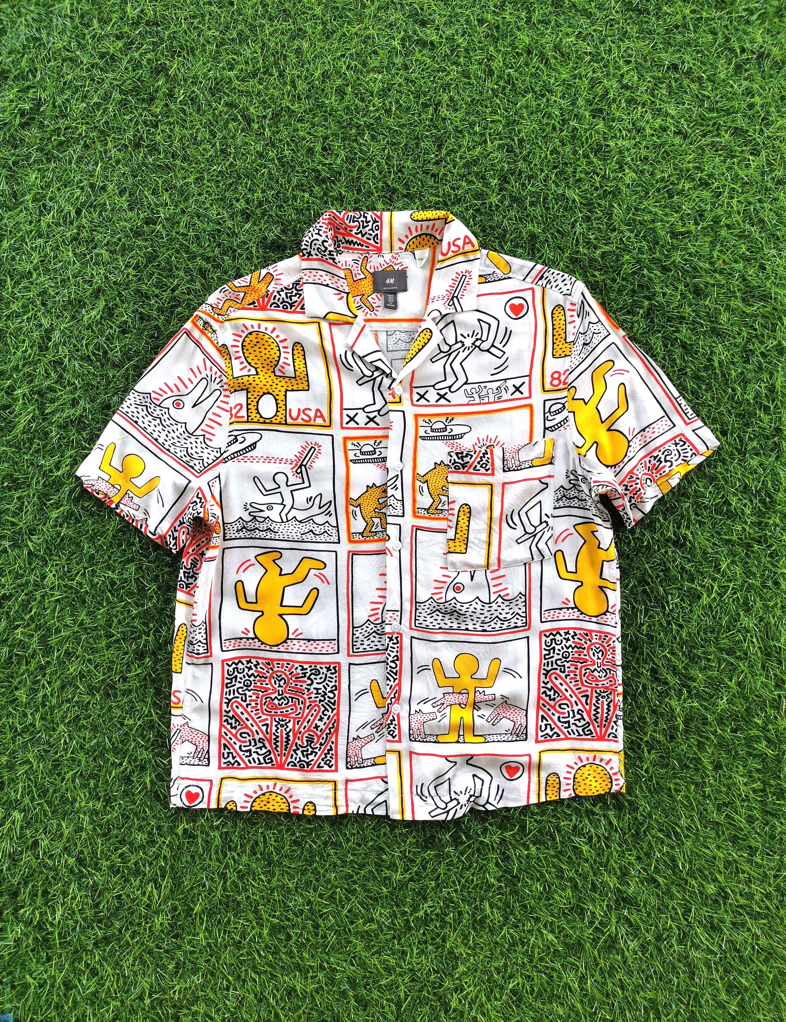 H&M - Keith Haring Rayon Open Collar Shirts - 2