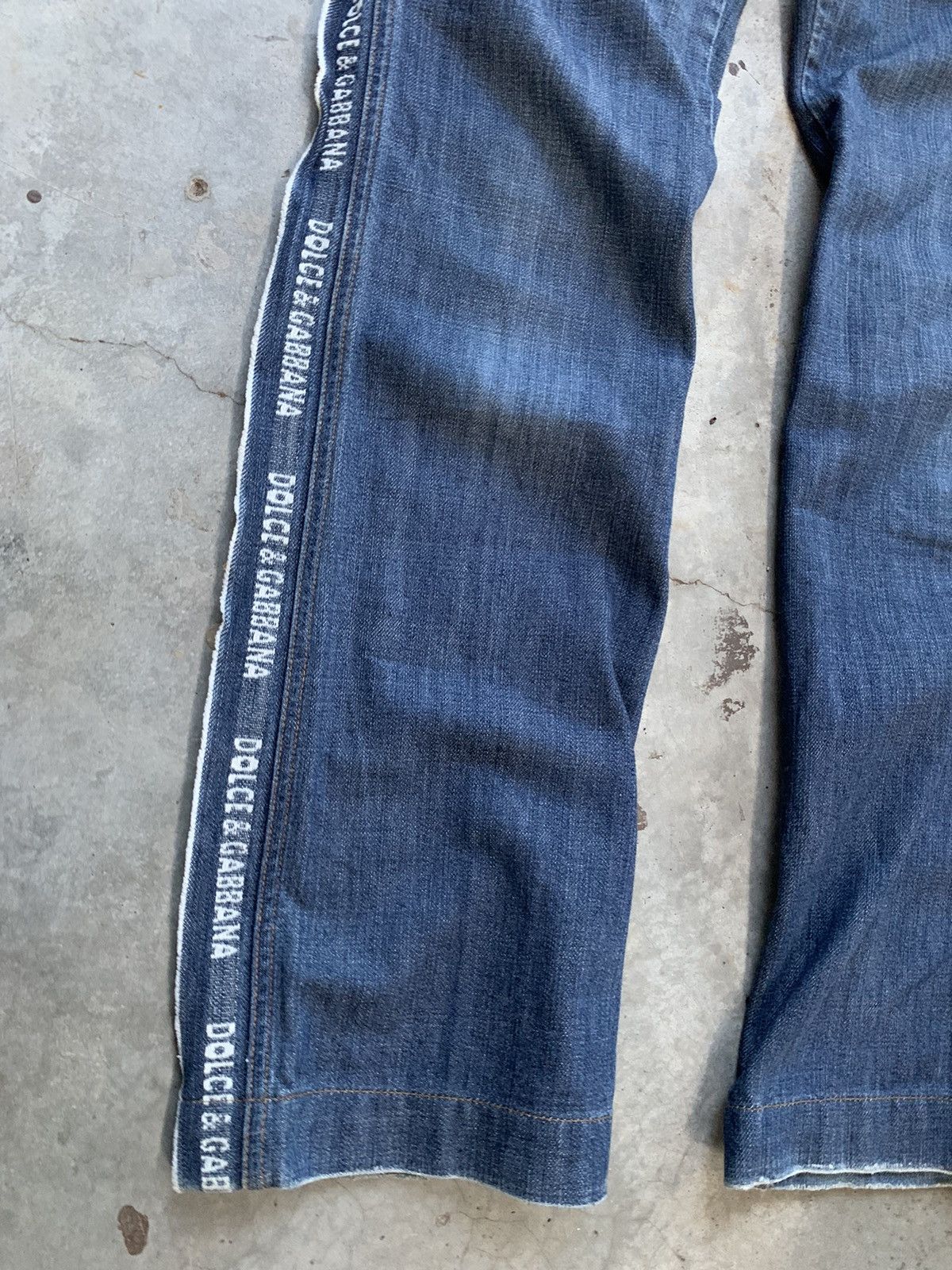 🔥VERY RARE🔥 Dolce gabbana Spellout Side Tape Jeans Denim - 2