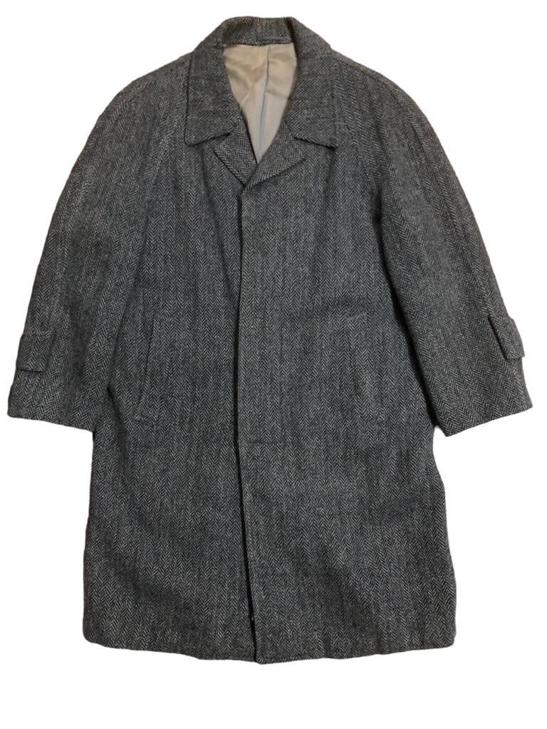 Vintage Harris Tweed Houndstooth Wool Long coat - 1