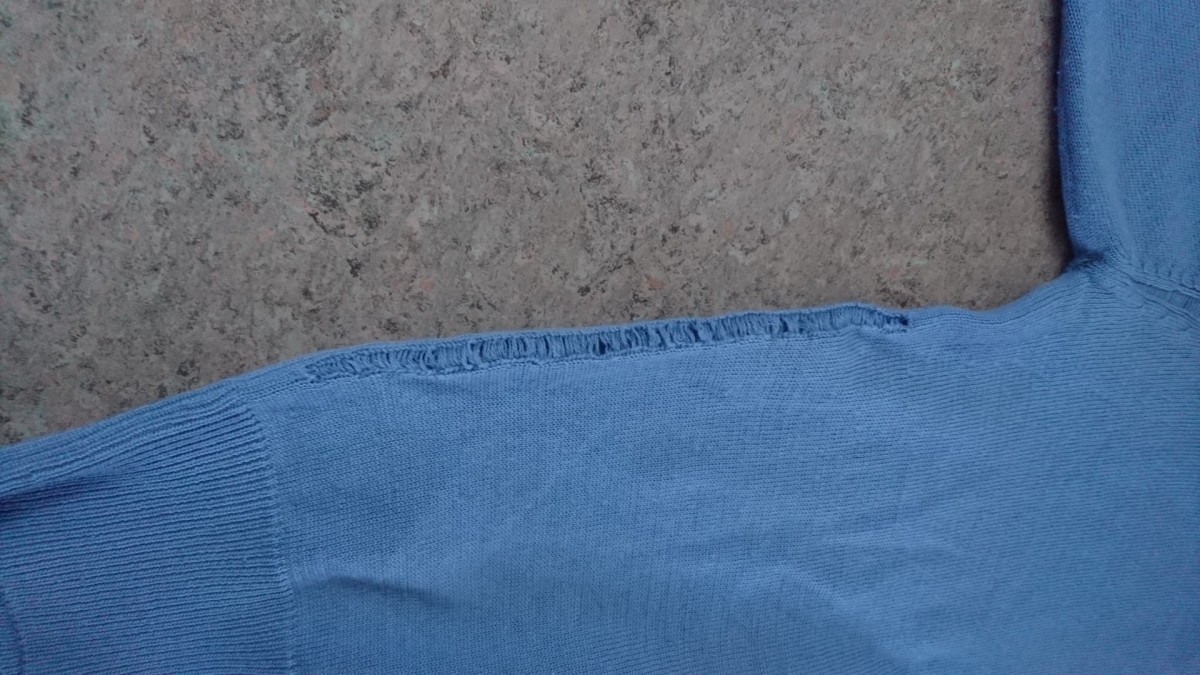 Rare Hedi Slimane Distressed Light Blue Sweater EU46 - 9