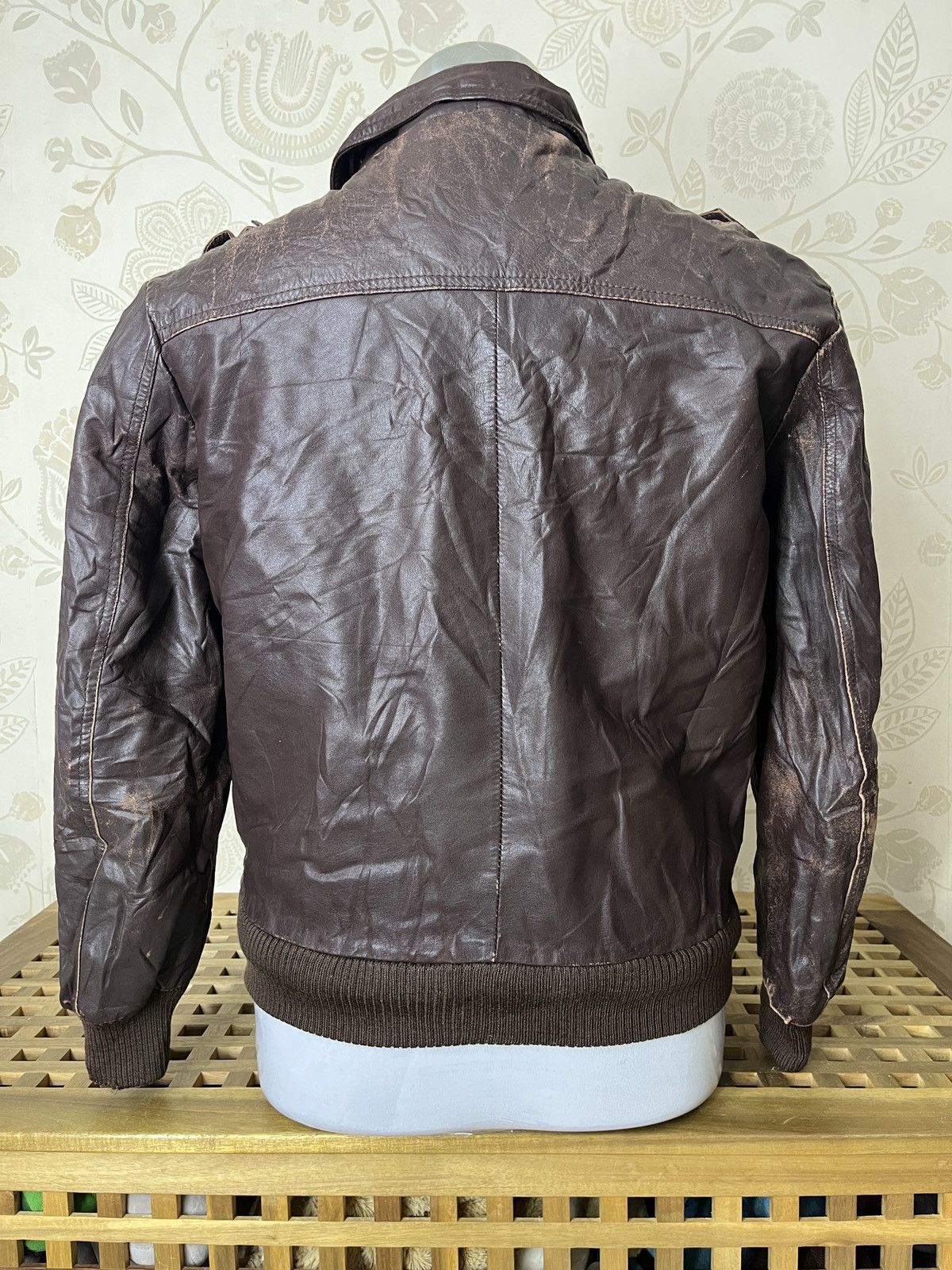 Vintage - Genuine Cowhide Leather Marquis Bomber Jacket Made In Japan - 3