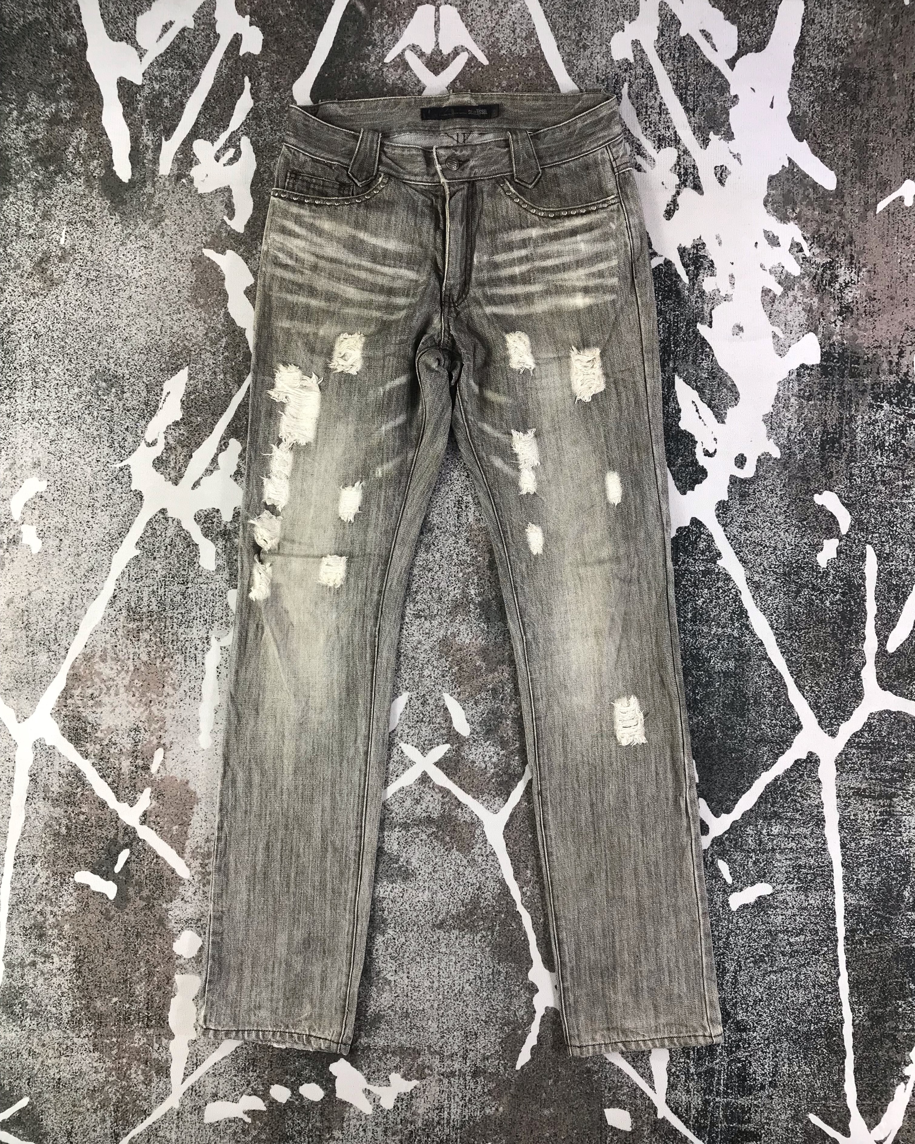 Other Designers Distressed Denim - Schlussel Jeans Distressed Faded Gay  Denim KJ1631 | x5fundamental | REVERSIBLE