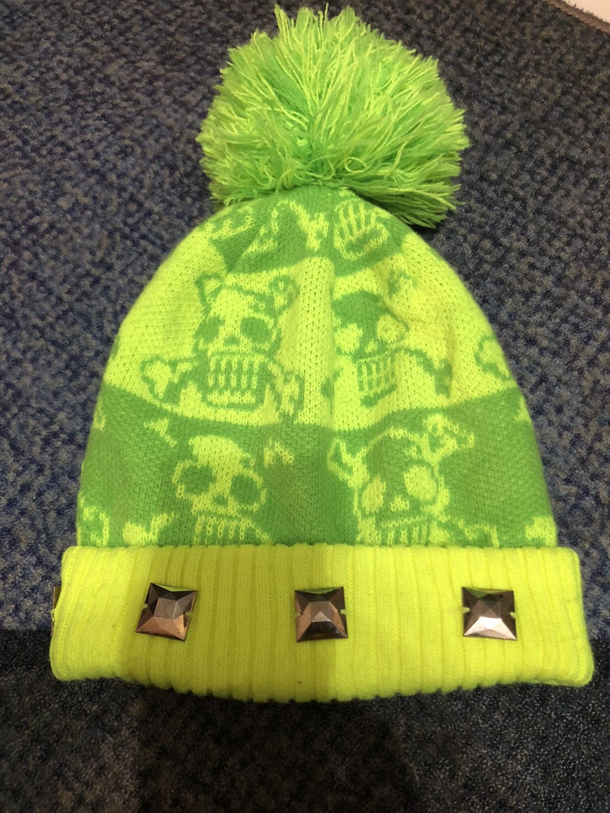 Skulls - Skull Green Joyful and Monster Beanie Hats - 3