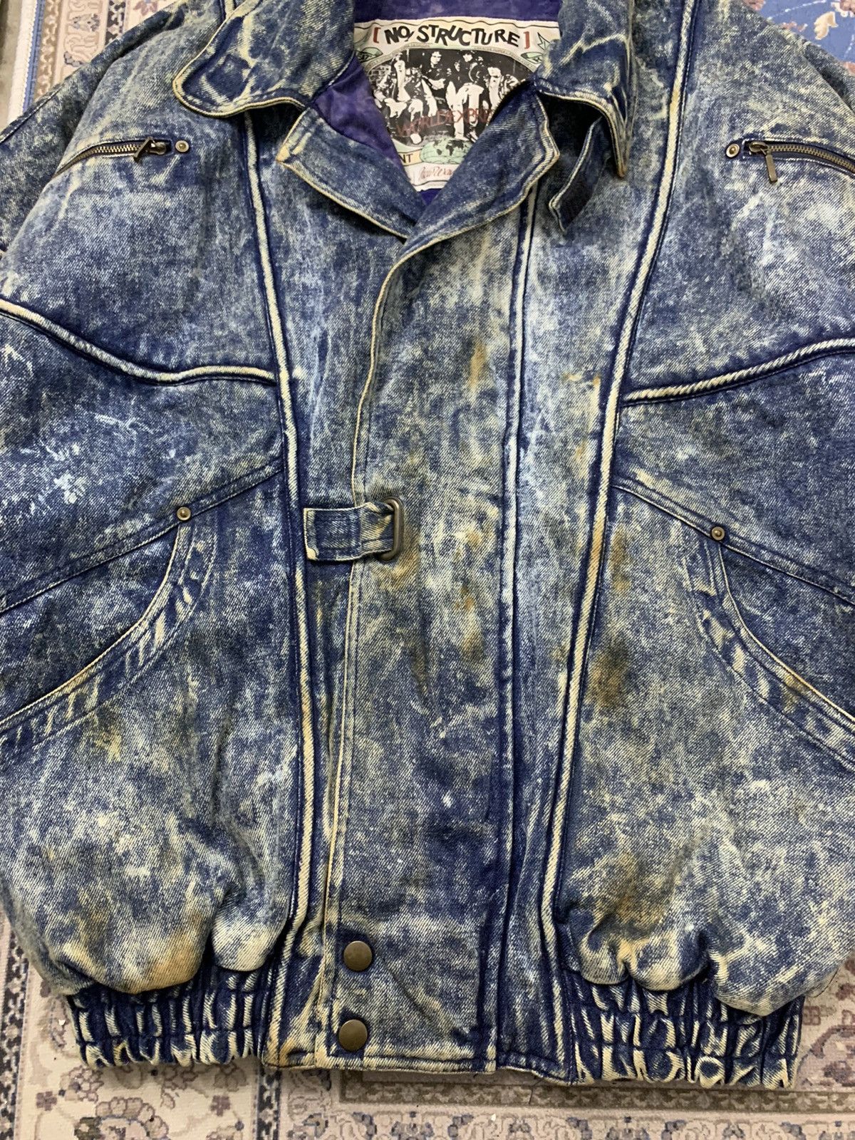 Vintage Japanese Brand NO! STRUCTURE Acid Washed Rusty Denim - 6