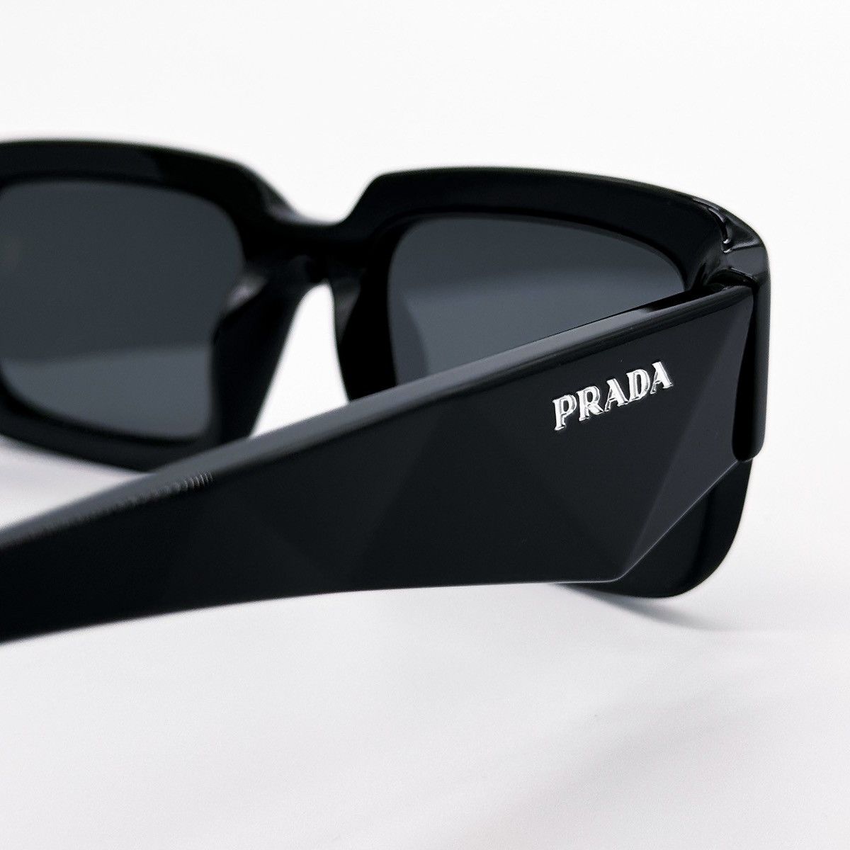 NEW PRADA SPR 27Z 16K08Z SQUARE PR 27ZS BLACK SUNGLASSES - 8