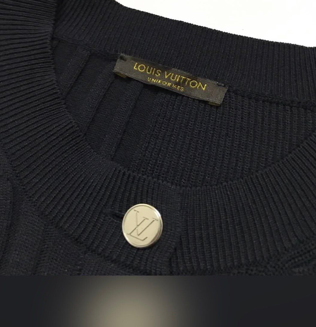 🔥Athentic🔥Louis Vuitton Ribbed Black Cardigan Sweater Knit - 6