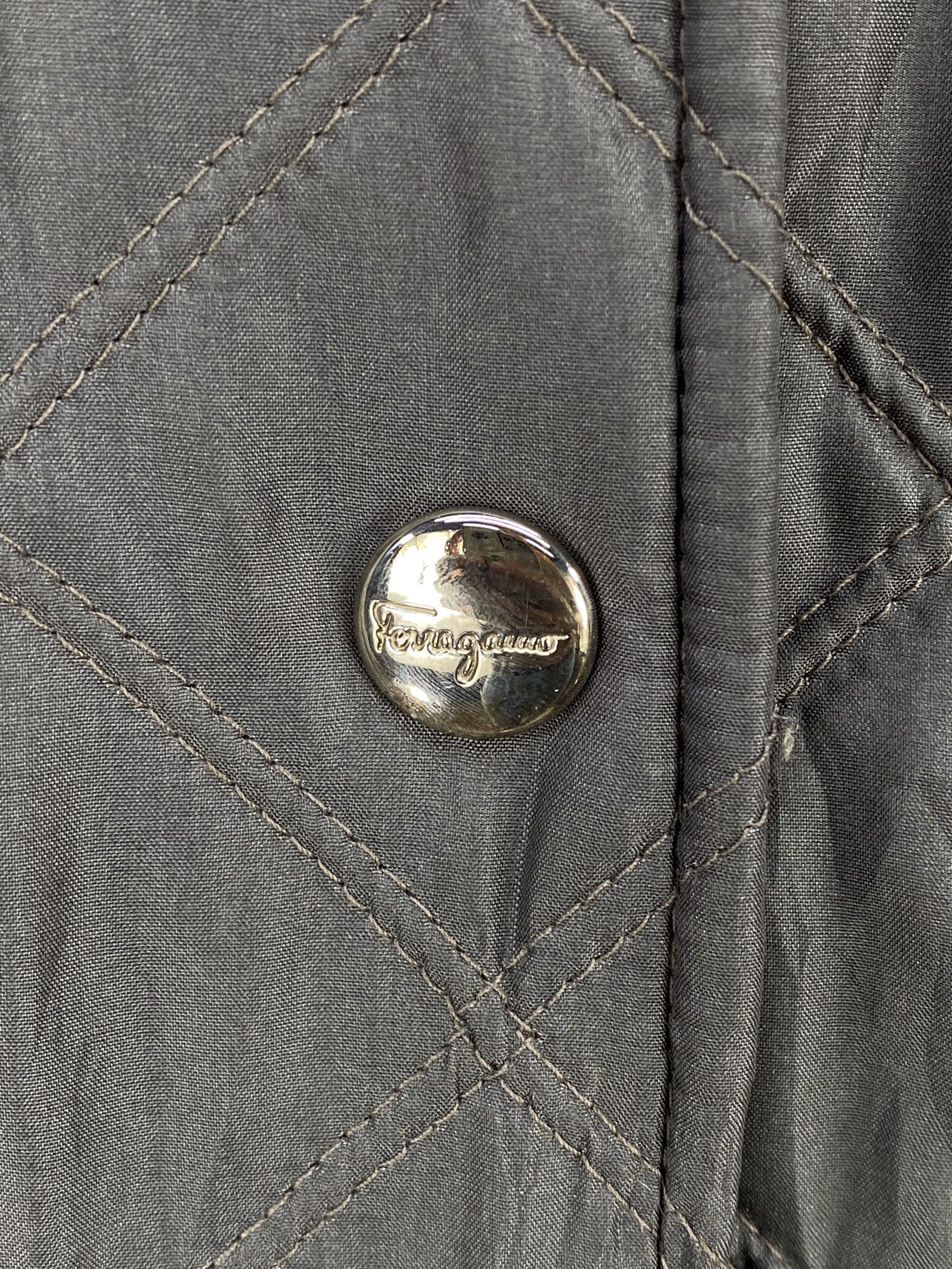 Salvatore Ferragamo Quilted Nylon Snap Button Jacket - 8