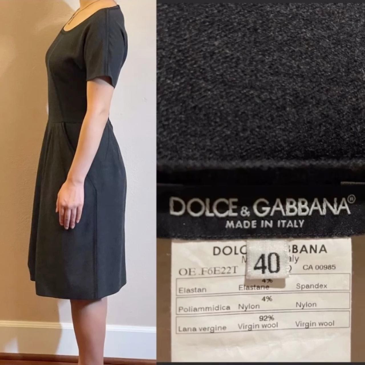 Vintage Dolce & Gabbana Virgin Wool Ruched Dress - 6