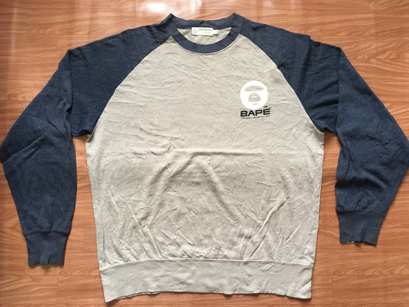 VINTAGE BAPE A BATHING APE GENERAL RAGLAN SWEATSHIRTS - 1