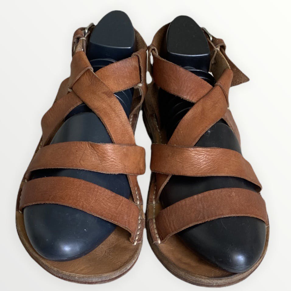 Margiela Brown Strap Leather Sandals - 4