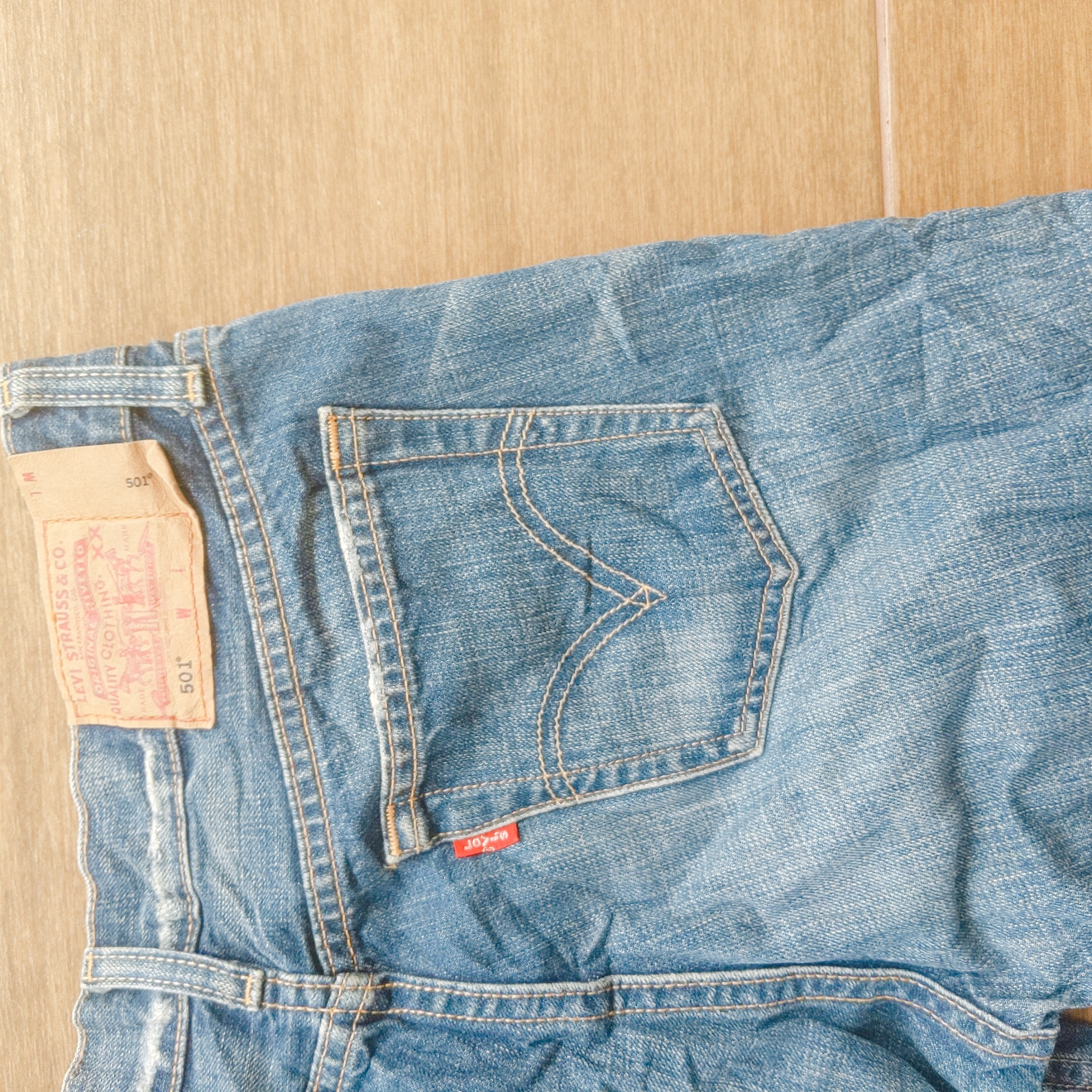Vintage Levis 501 W28*21 Distressed Short Denim Button Pants - 4