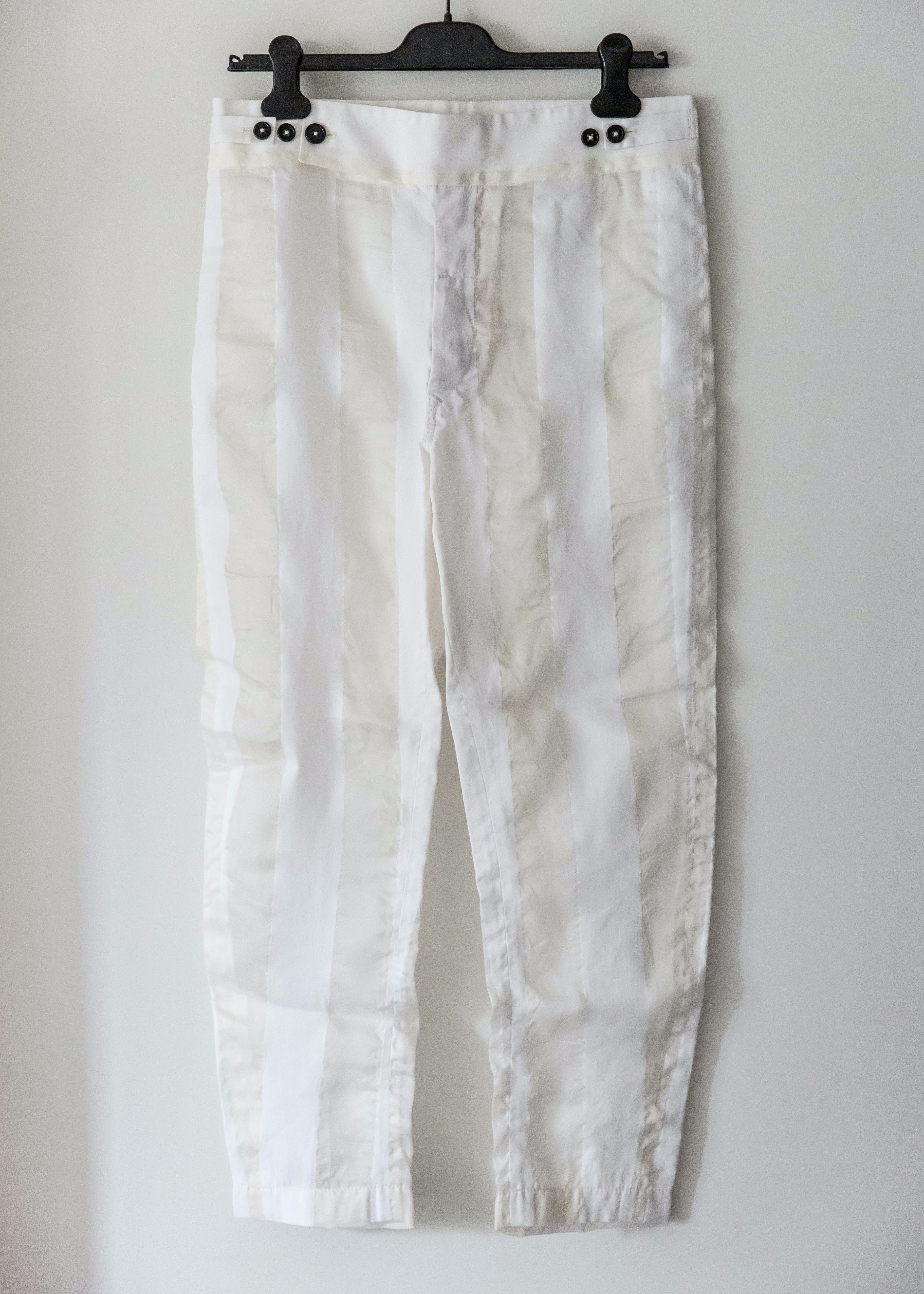 S/S16 Silk/Cotton Striped Pants - 1
