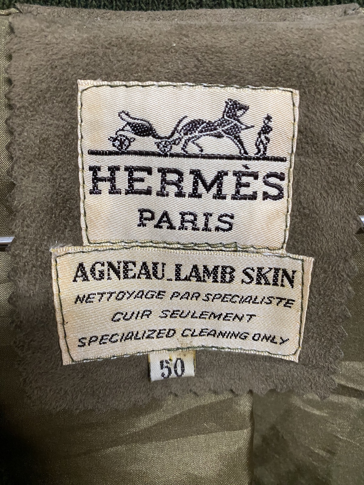 Vintage HERMES Lamb Skin Cardigan Jacket - 9