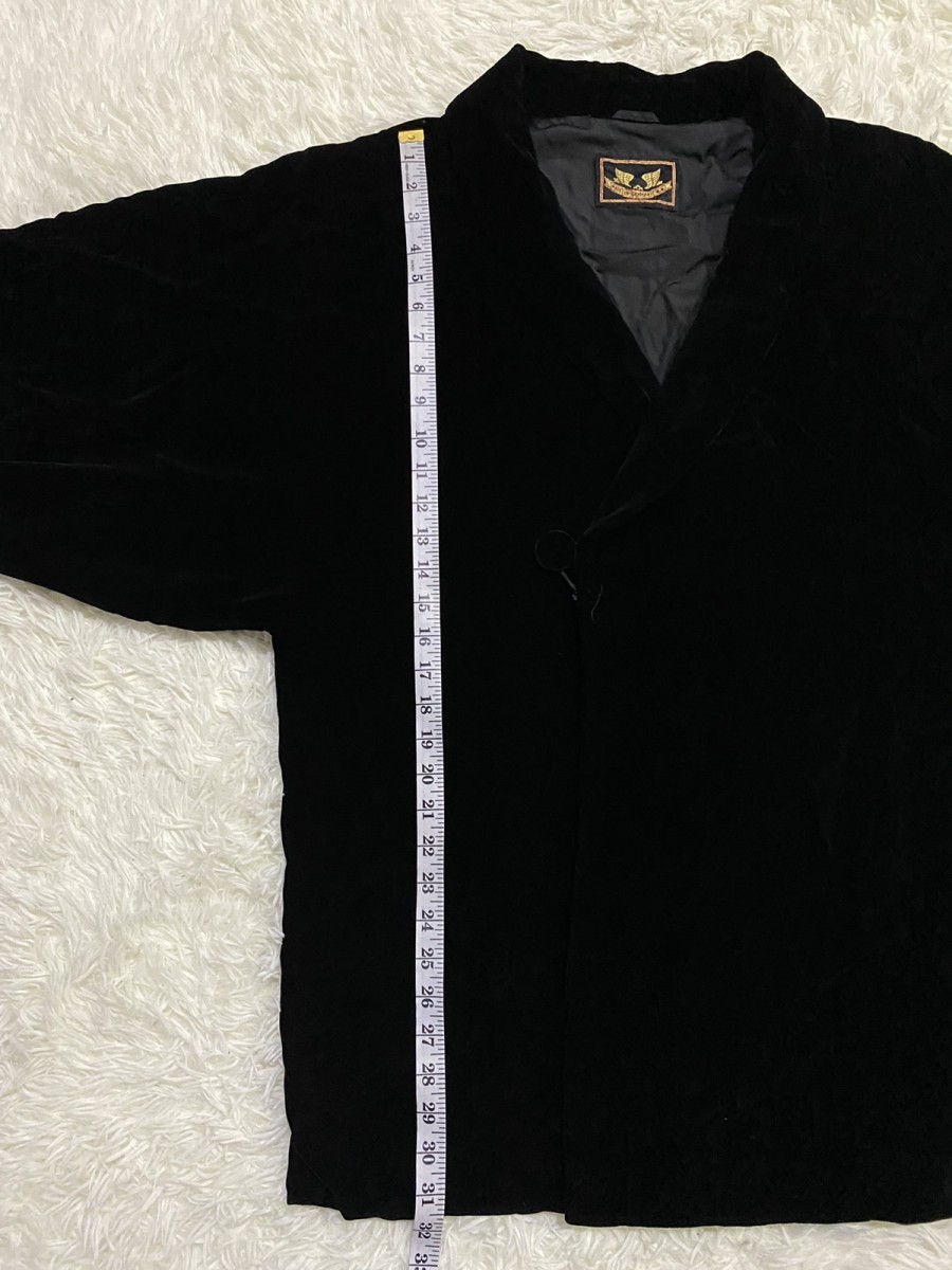 Streetwear - Black Velvet Kimono Style Jacket Made in Germany - 9