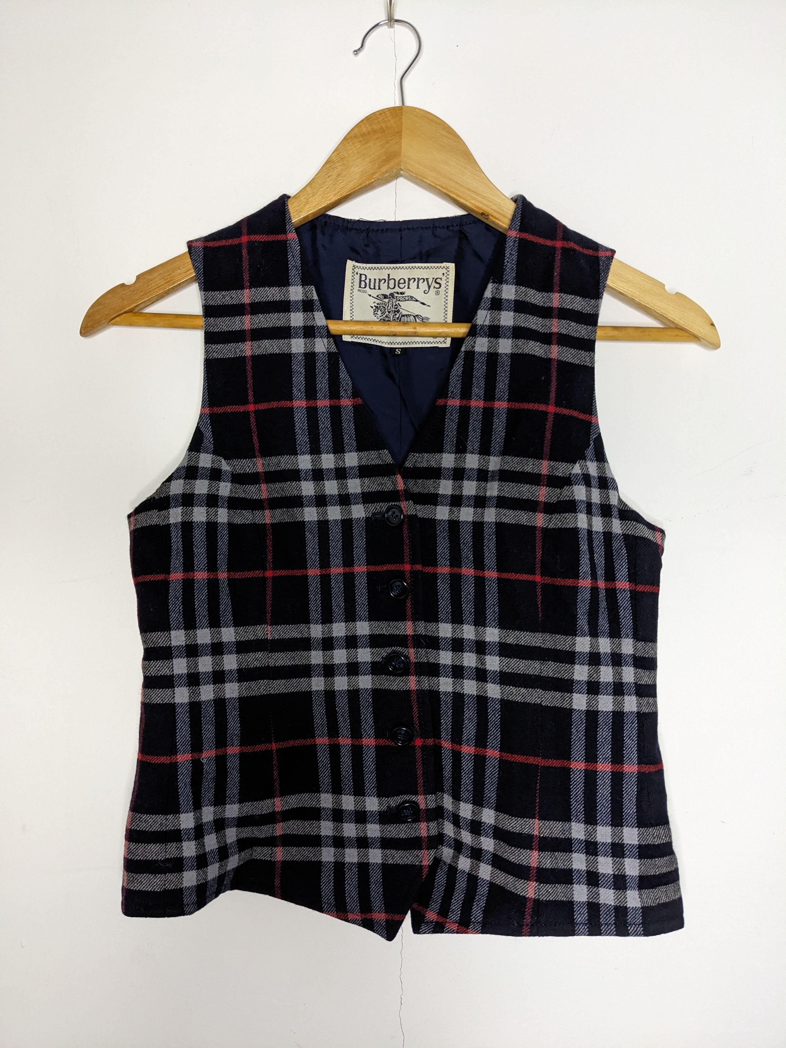 Burberry Vintage Nova Check Womens Blue Vest - 1