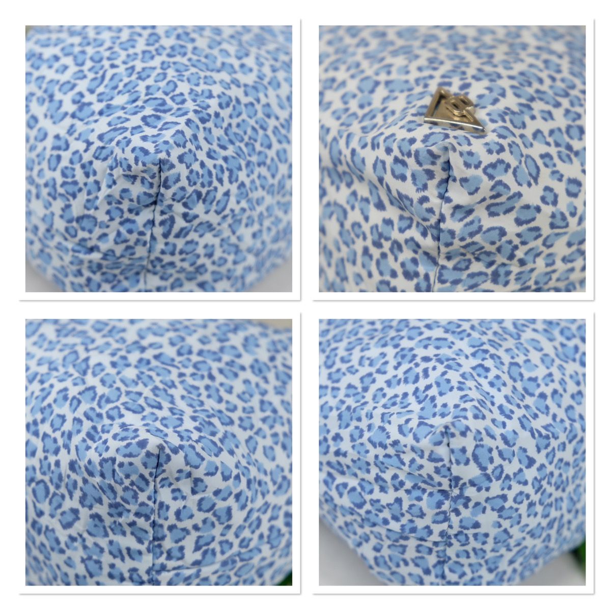 Vintage bottega venetta blue leopard cosmetic bag - 8