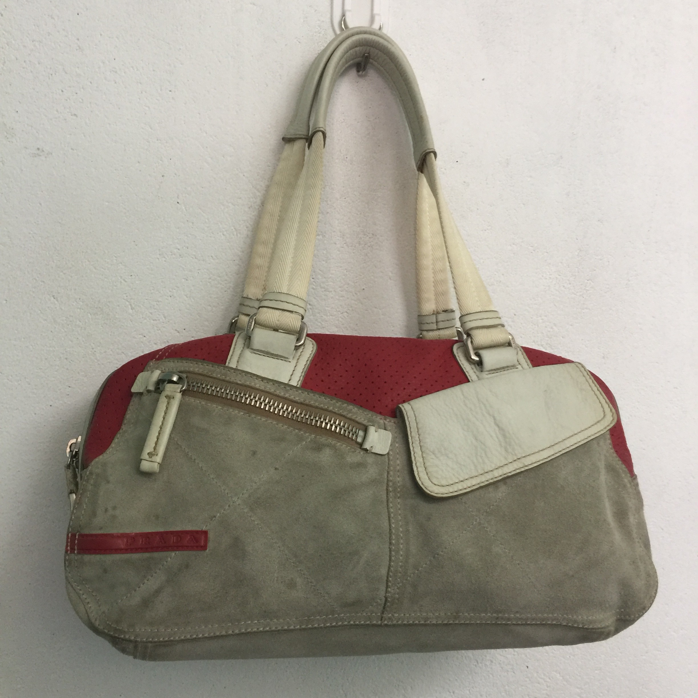 Leather prada bag - 1