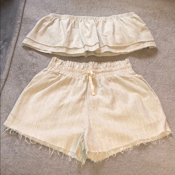 etophe studios - Linen Style Short + Ruffle Bandeau Matching Set - 14