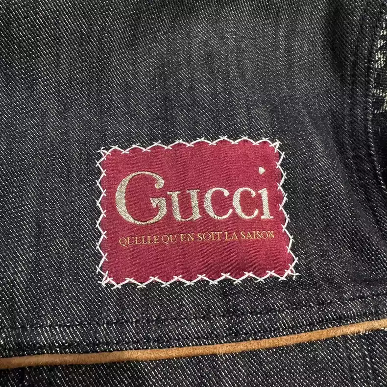 Gucci Monogram Leather Patchwork Denim Jacket - 4