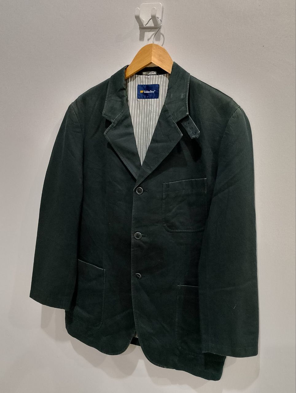 GOLDEN BEAR 3 Button Green Suede Coats Blazer Jacket - 4