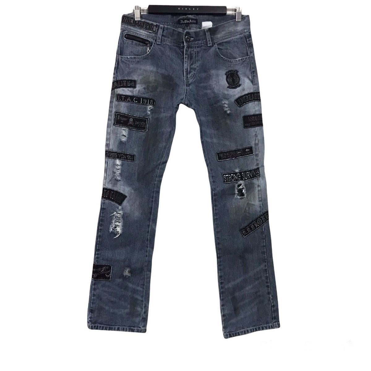 Japanese Brand - IN THE ATTIC Distressed Denim Dirty Patches Jeans - 1