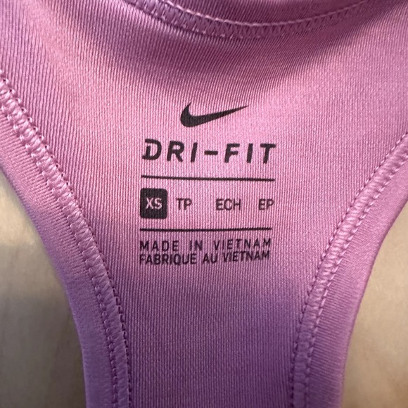 Nike Dri-FIT Sports Bra Swoosh Non-Padded Medium Support Racerback Pink XS - 3