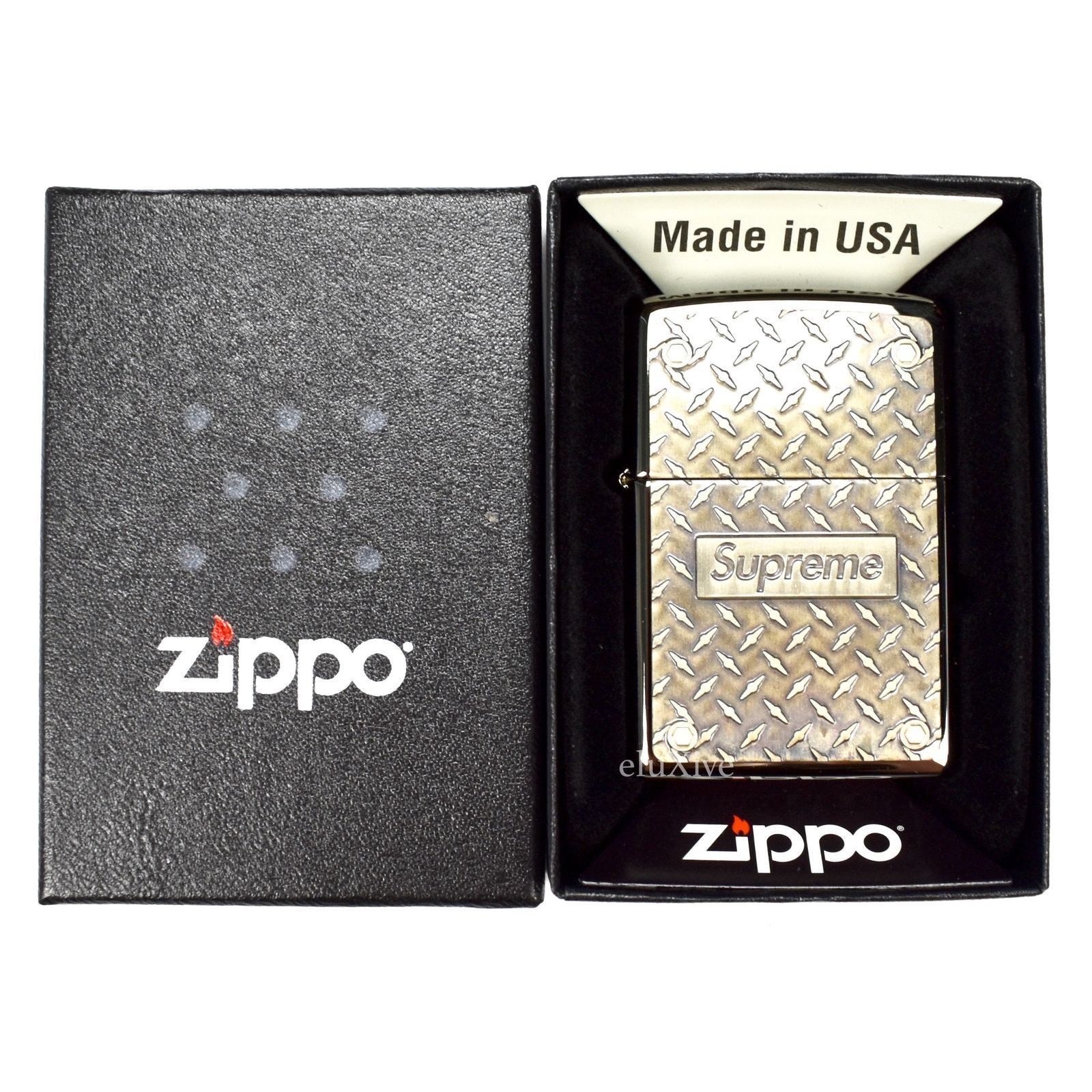 Supreme Box Logo Diamond Plate Lighter DS - 1