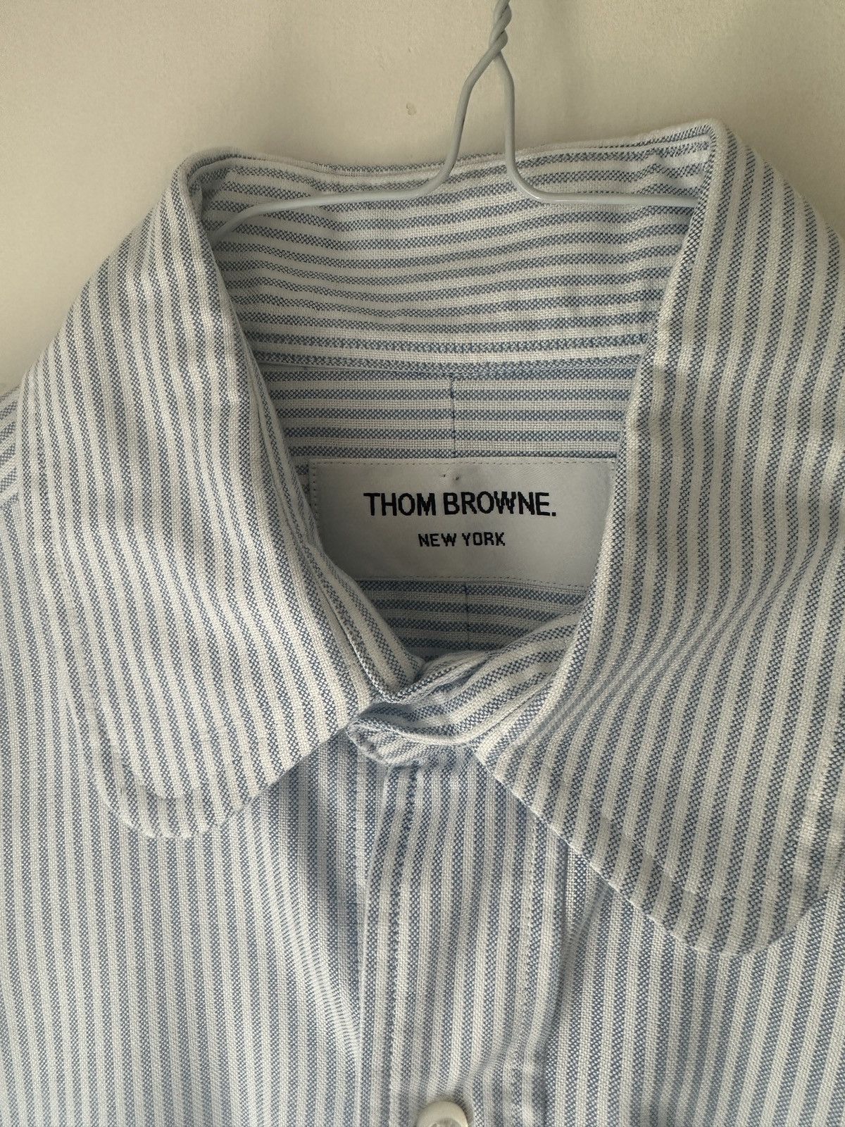 SS2017 Thom Browne Classic Blue 4 Bar Stripe Oxford Shirt - 2