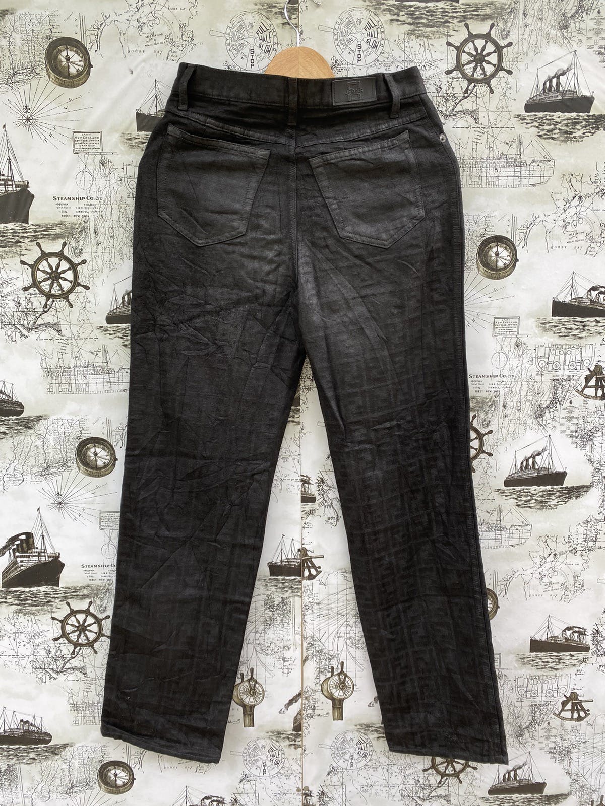 Monogram Fendi Jeans Black Pant - 2