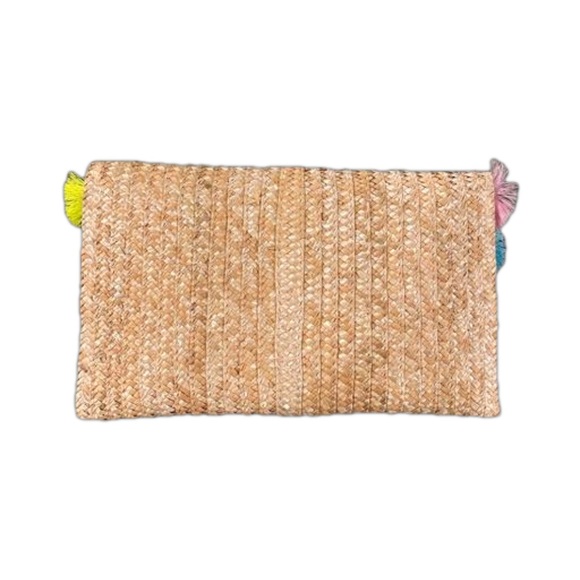 Pom Pom Straw Clutch - 2