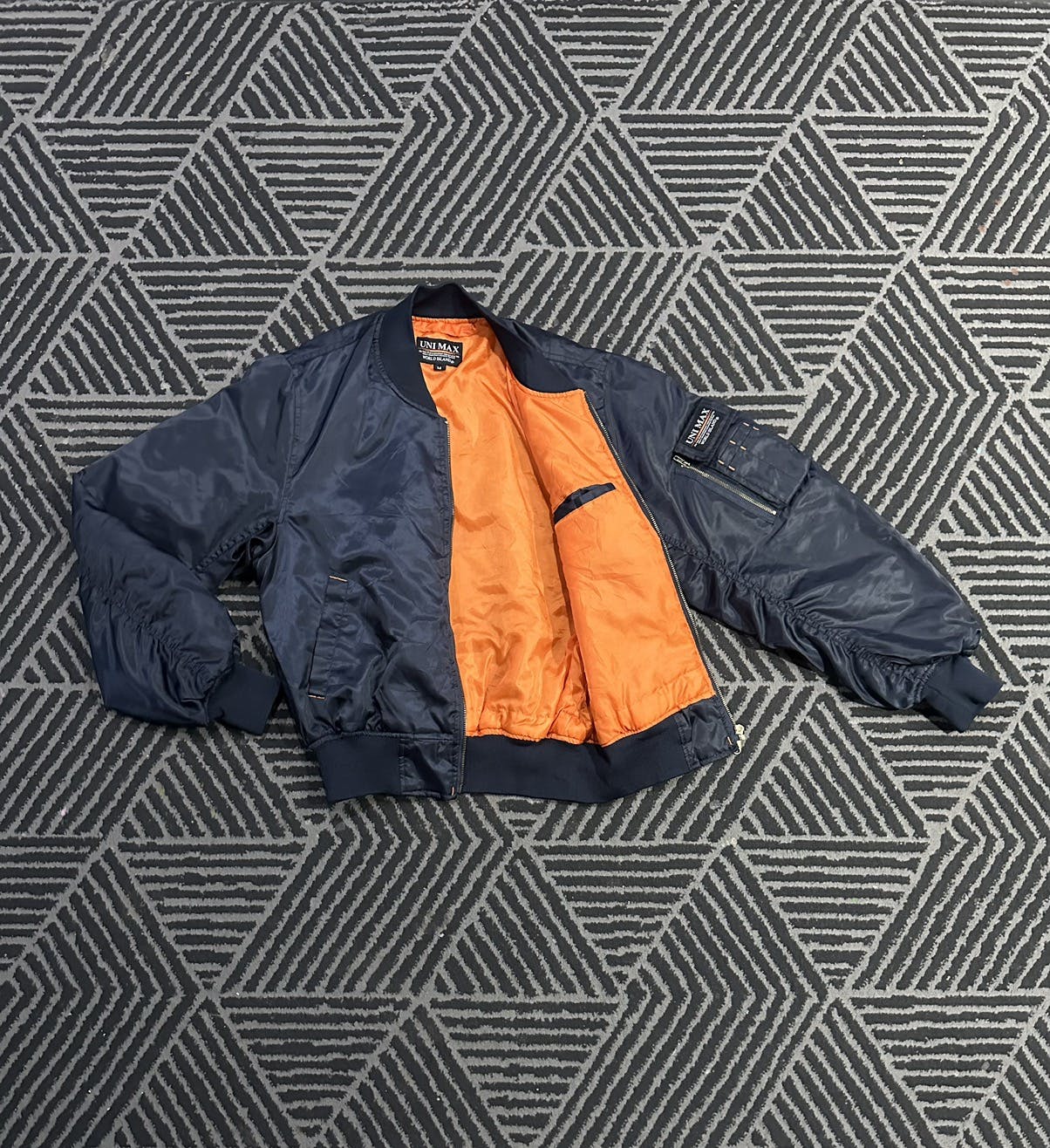 Vintage UNI MAX Bomber Jacket Style MA-1 Military - 1