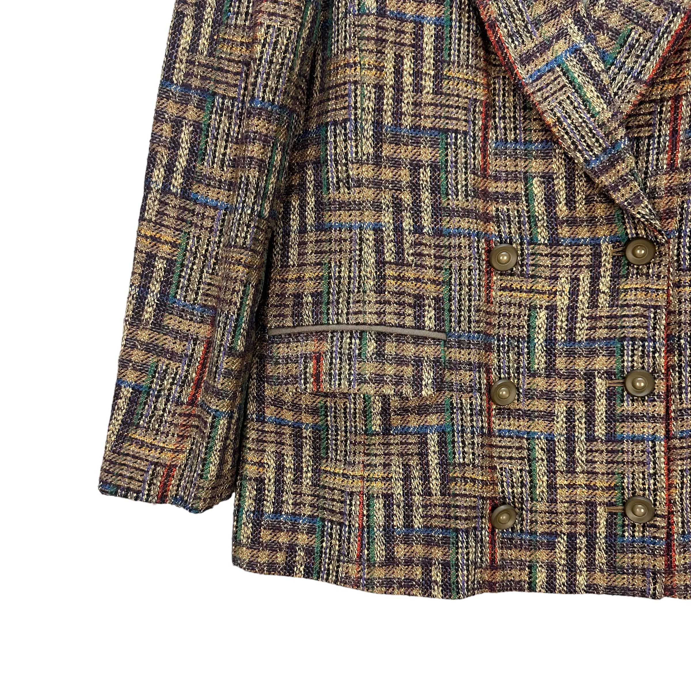 Vintage - HARDY AMIES COLORFUL DOUBLE BREASTED COAT JACKET #8382-006 - 4